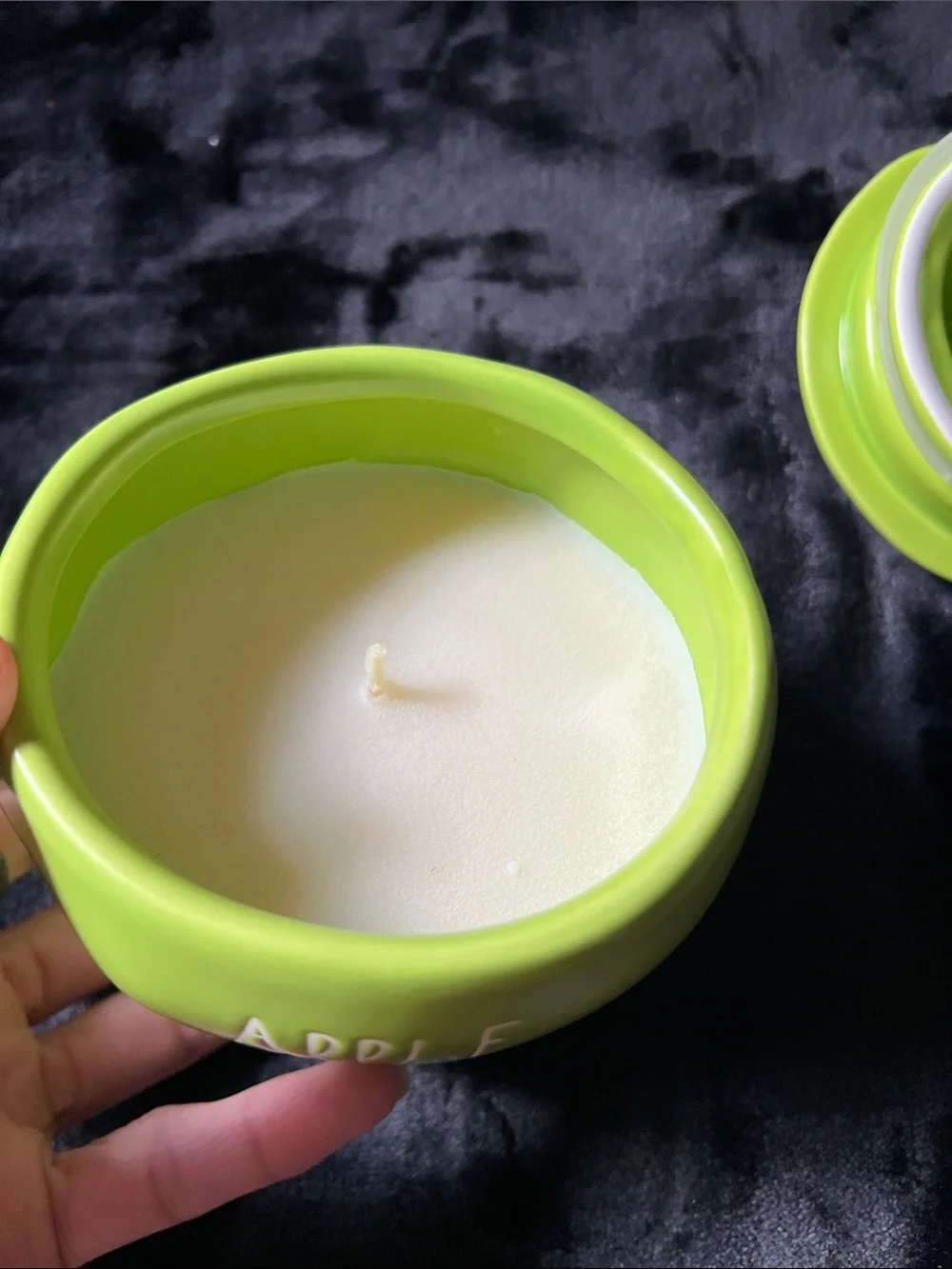 Apple Cider Green Ceramic Apple Jar - Home Kitchen candle